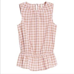 Treasure & Bond plaid peplum top
